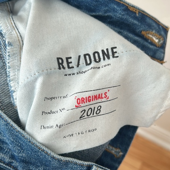 Re/done high rise Wide Leg Crop blue jeans size 26 - Picture 9 of 10